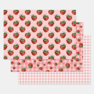 Erdbeermuster-Baby-Party  Geschenkpapier Set
