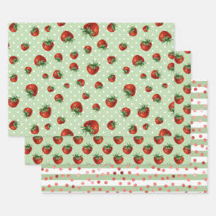 Erdbeermuster-Baby-Party  Geschenkpapier Set