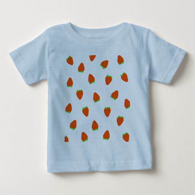 Erdbeermuster Baby T-shirt (Vorderseite)
