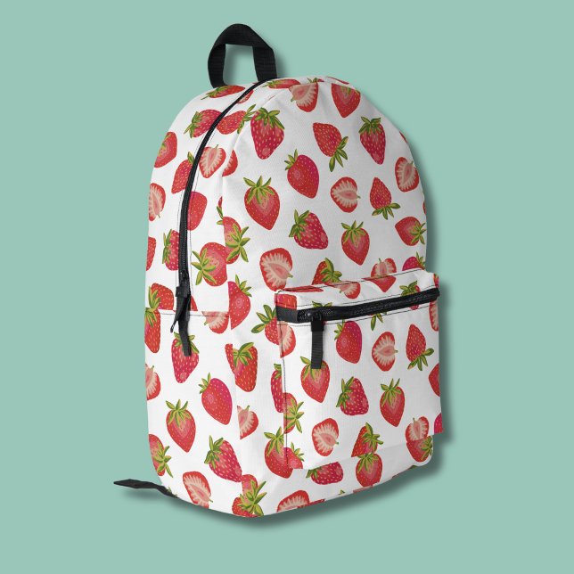 Erdbeermuster Bedruckter Rucksack (Strawberry pattern monogram backpack)