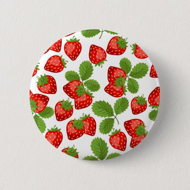 Erdbeermuster Button (Vorderseite)