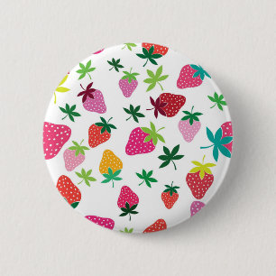Erdbeermuster Button