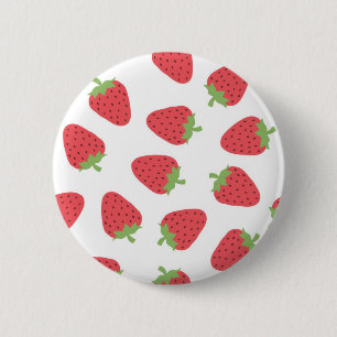Erdbeermuster Button
