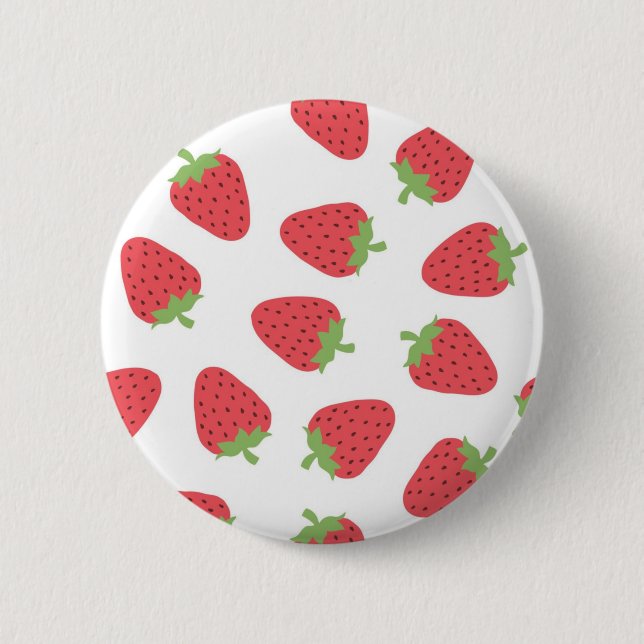 Erdbeermuster Button (Vorderseite)