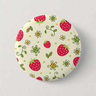 Erdbeermuster Button