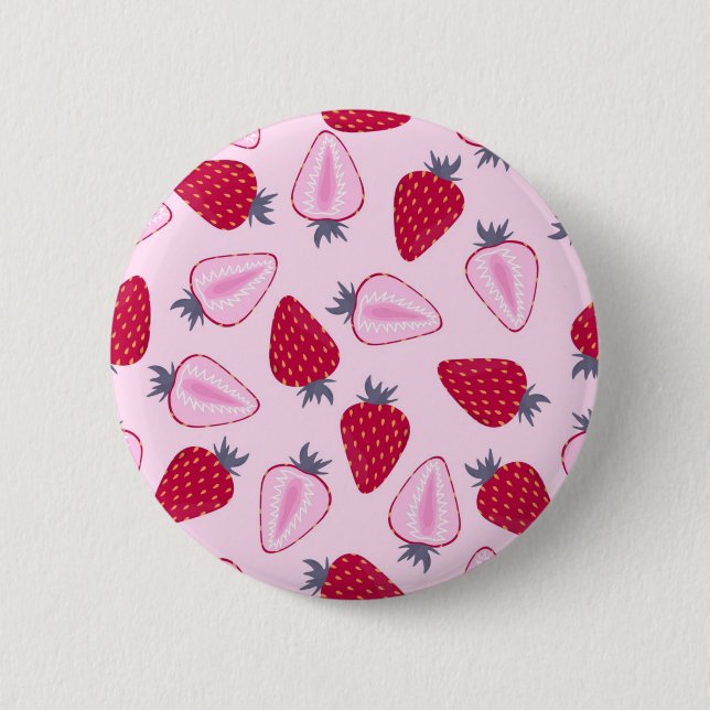 Erdbeermuster Button (Vorderseite)