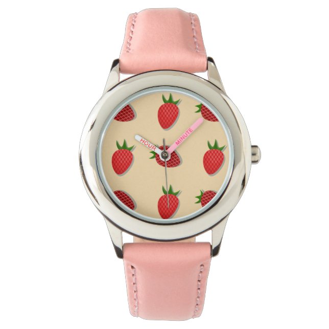 Erdbeermuster für Früchte im Sommer gute Gesichtsb Armbanduhr (Vorderseite)