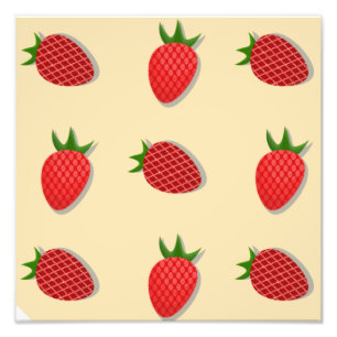 Erdbeermuster für Früchte im Sommer gute Gesichtsb Fotodruck