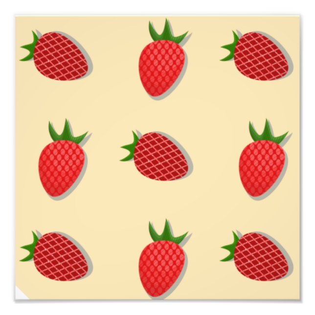 Erdbeermuster für Früchte im Sommer gute Gesichtsb Fotodruck (Vorne)