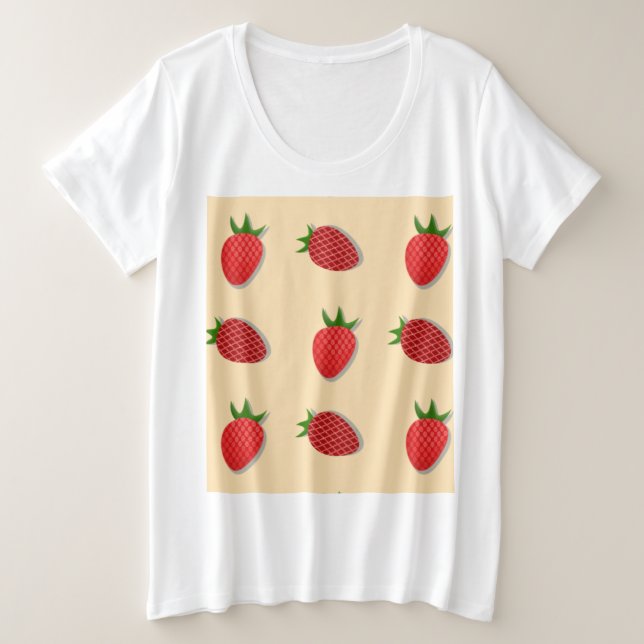 Erdbeermuster für Früchte im Sommer gute Gesichtsb Große Größe T-Shirt (Design vorne)
