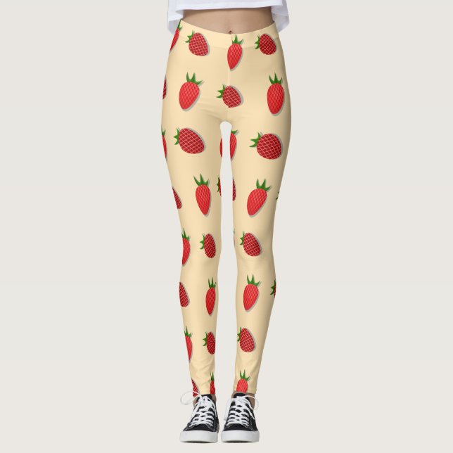 Erdbeermuster für Früchte im Sommer gute Gesichtsb Leggings (Vorderseite)