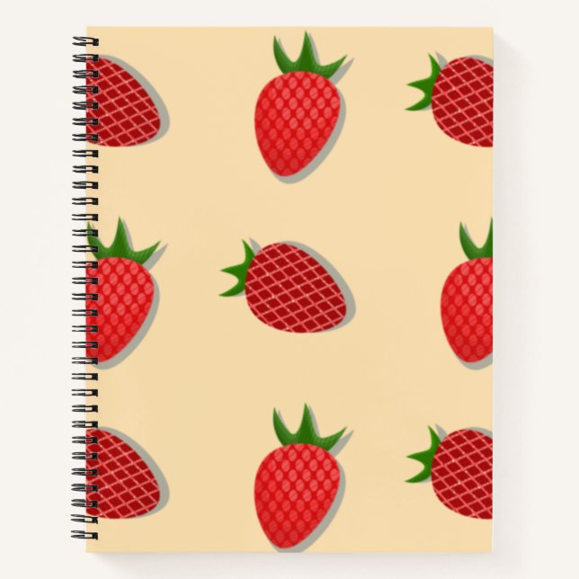 Erdbeermuster für Früchte im Sommer gute Gesichtsb Notizbuch (Vorderseite)