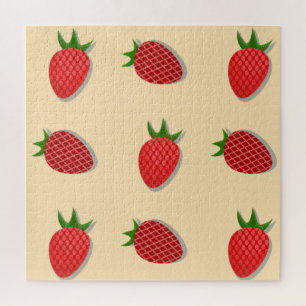 Erdbeermuster für fruchtige Sommerstimmung Puzzle