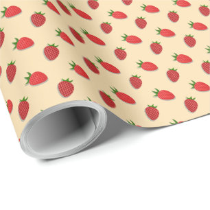 Erdbeermuster für fruchtigen Sommer Geschenkpapier