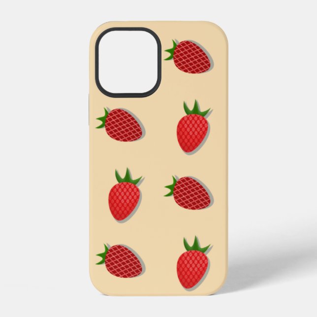 Erdbeermuster für Obst Sommerstimmung gute Laune iPhone Hülle (Rückseite)