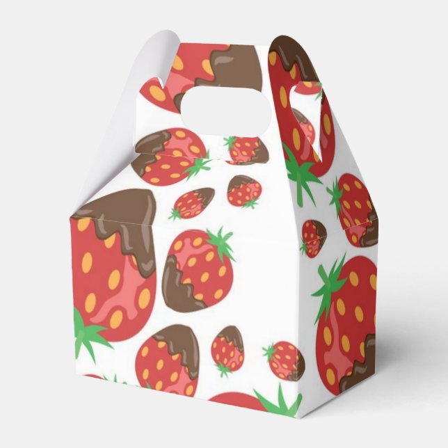 Erdbeermuster Geschenkschachtel (Vorderseite)