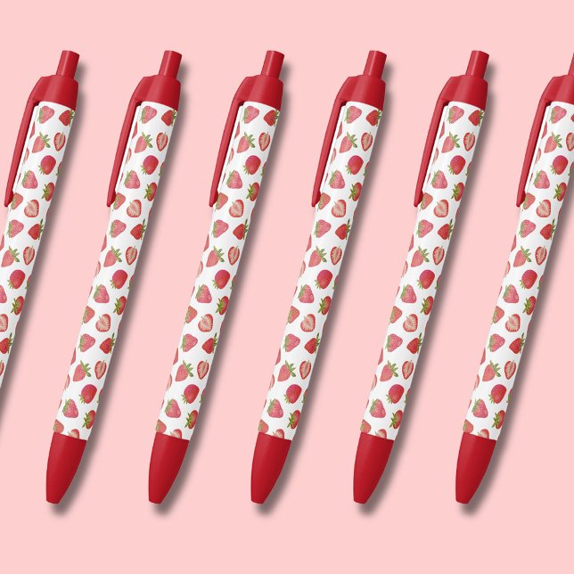 Erdbeermuster Kugelschreiber (Cute strawberry pens, perfect for back to school, home office or kids party favors.)