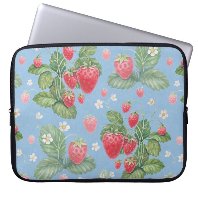 Erdbeermuster Laptopschutzhülle (Vorderseite)