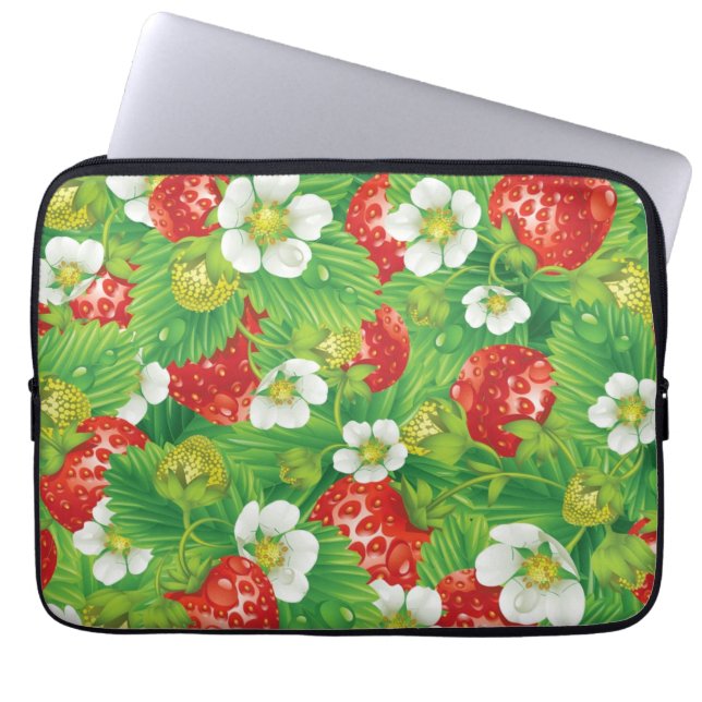 Erdbeermuster Laptopschutzhülle (Vorderseite)