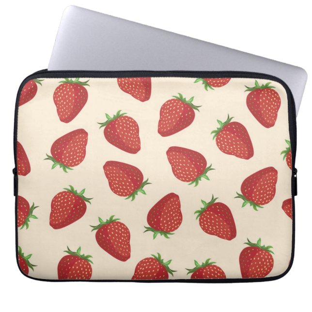 Erdbeermuster Laptopschutzhülle (Vorderseite)