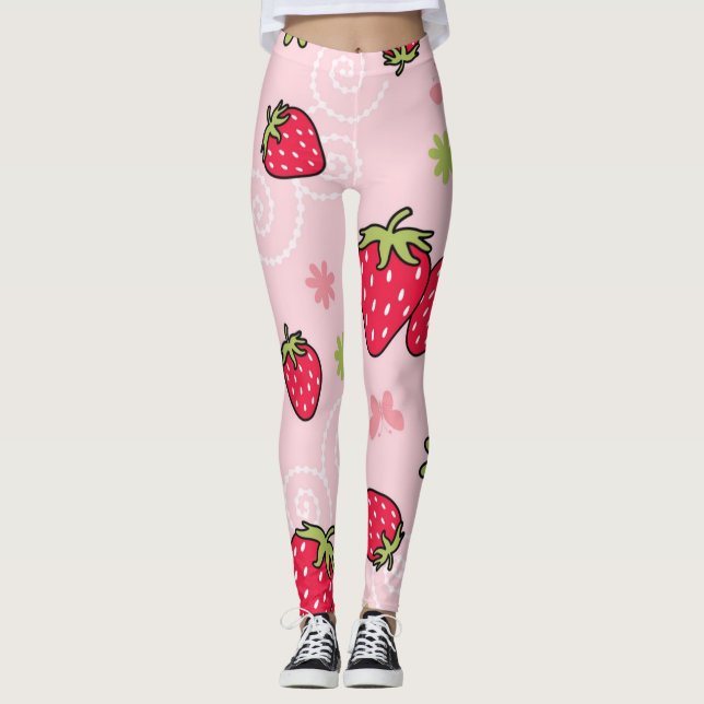 Erdbeermuster Leggings (Vorderseite)