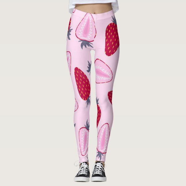 Erdbeermuster Leggings (Vorderseite)
