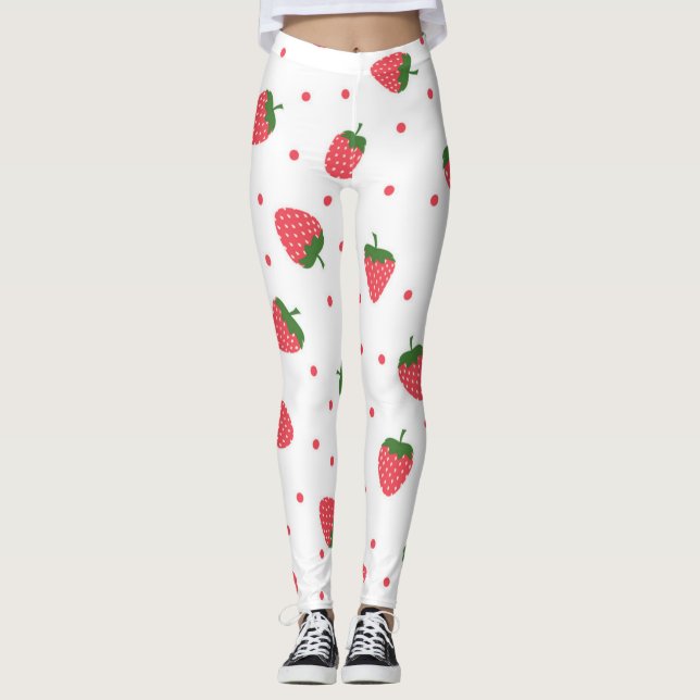 Erdbeermuster Leggings (Vorderseite)