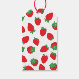 Erdbeermuster mit Namenstext Geschenkanhänger