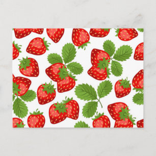 Erdbeermuster Postkarte