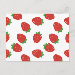Erdbeermuster Postkarte