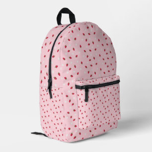 Erdbeermuster Rosa Süße Ästhetik Kinder Schule Bedruckter Rucksack