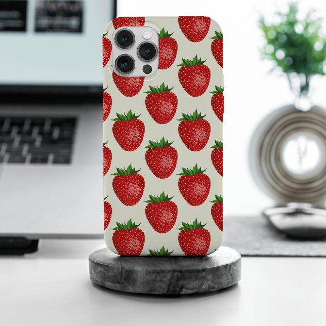 Erdbeermuster, rote Erdbeeren, Obst, Blatt Case-Mate iPhone Hülle (Von Creator hochgeladen)