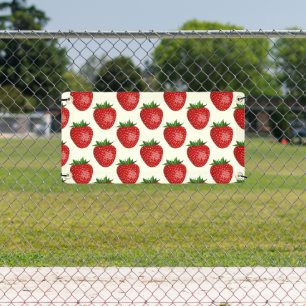 Erdbeermuster, Rote Erdbeeren, Obst, Leaf Banner