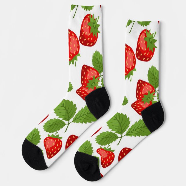 Erdbeermuster Socken (Linkes Detail)