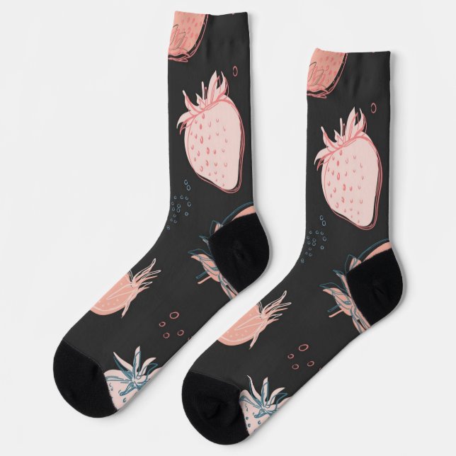 Erdbeermuster Socken (Linkes Detail)