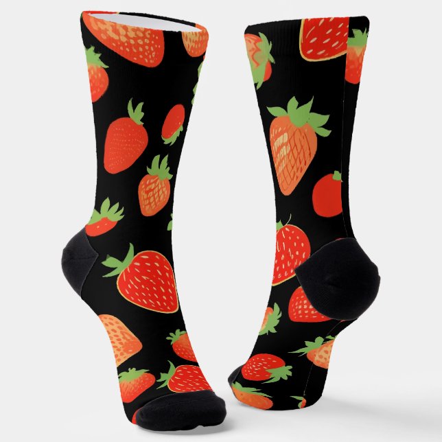 Erdbeermuster Socken (Gewinkelt)