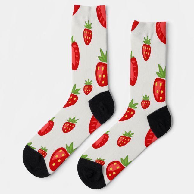Erdbeermuster Socken (Linkes Detail)