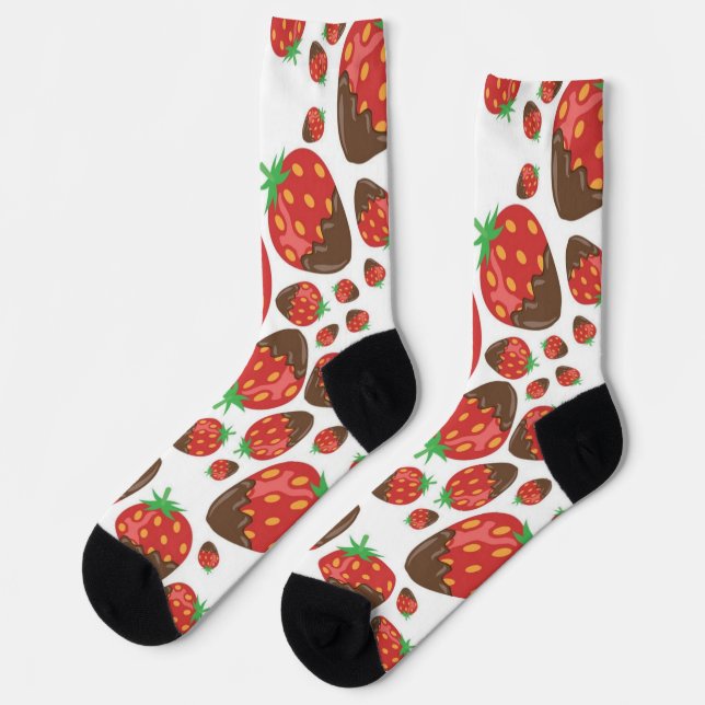 Erdbeermuster Socken (Linkes Detail)