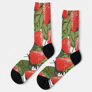 Erdbeermuster Socken