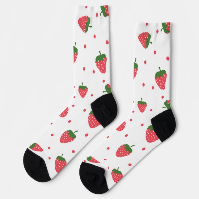 Erdbeermuster Socken (Linkes Detail)
