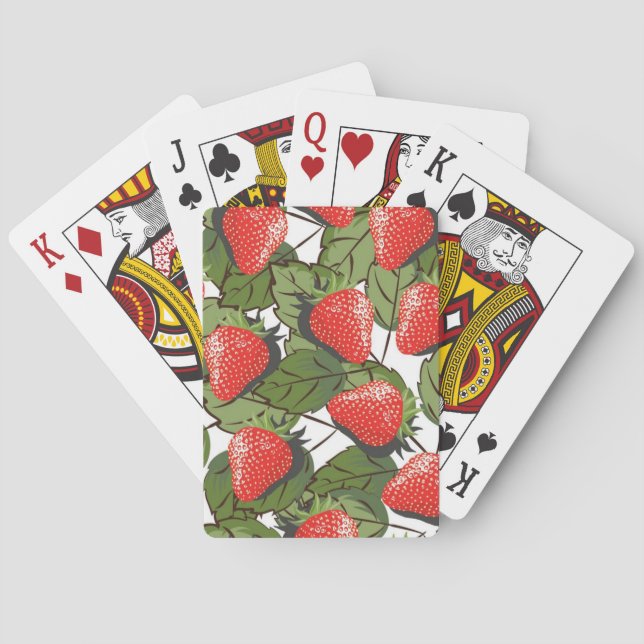 Erdbeermuster Spielkarten (Rückseite)
