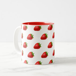 Erdbeermuster-Tasse Zweifarbige Tasse