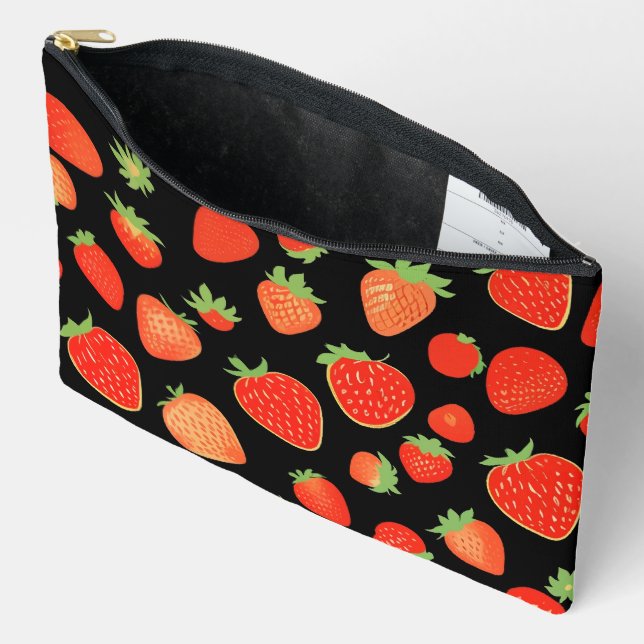 Erdbeermuster Zubehörtasche (Offen)