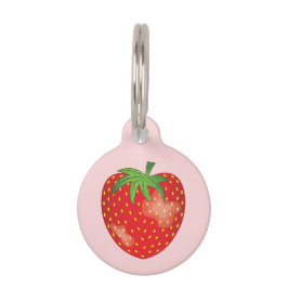 Erdbeerobst pinkfarben mit Informationen des Haust Tiermarke