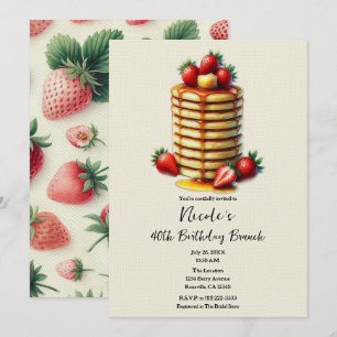Erdbeerpankcakes Geburtstagsbrunch Einladung