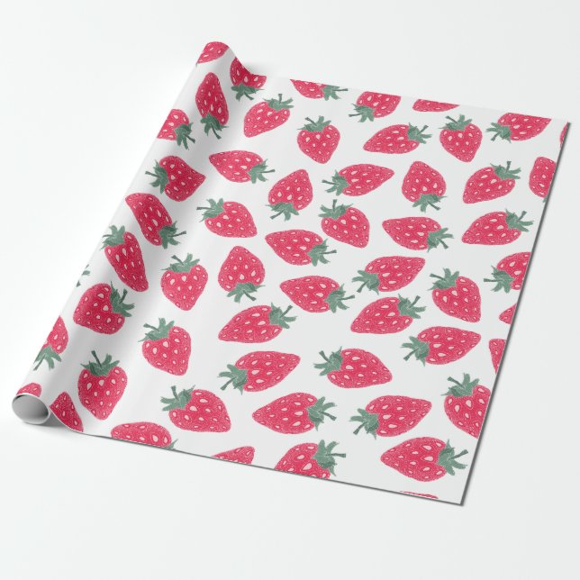 Erdbeerpapier für Wasserfarben - Berry Sweet Geschenkpapier (Ungerollt)
