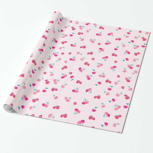Erdbeerpapier Geschenkpapier (Ungerollt)