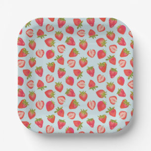 Erdbeerpapier Piknic Party Plate Pappteller