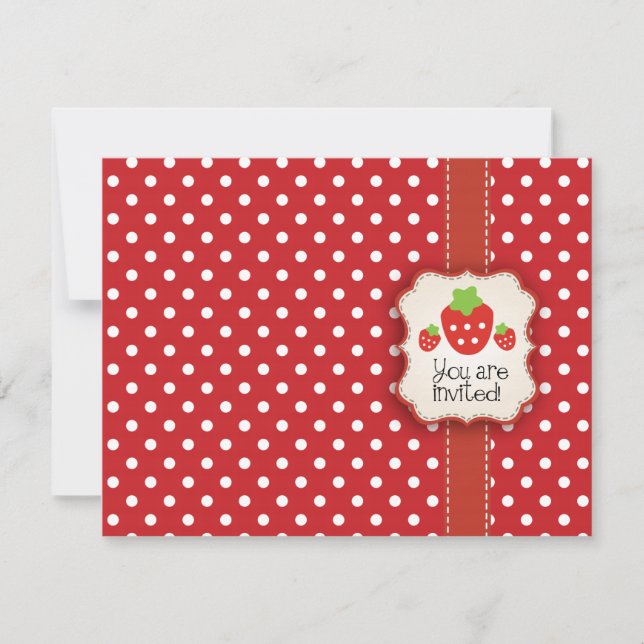 ErdbeerParty Einladung (Vorderseite)