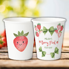 Erdbeerparty zum ersten Geburtstag von Berry Pappbecher
